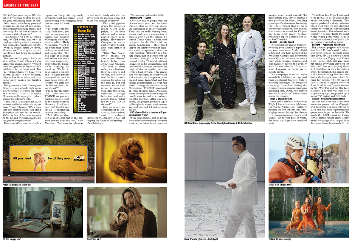 Howatson + Company crowned CB Agency of the Year ~ Its guiding principle? ‘Care Fiercely’