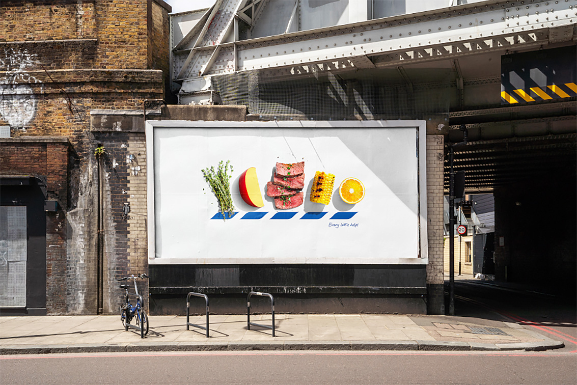 BBH London uses fresh food images to recreate Tesco’s iconic logo via new OOH campaign